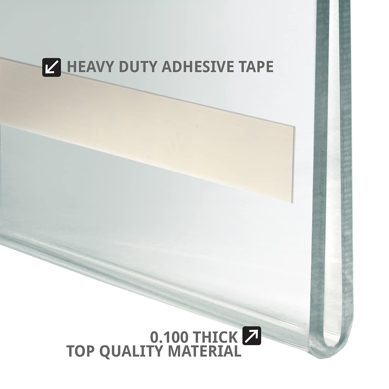 Azar Displays, 122018, Adhesive Clear Acrylic Wall Sign Holder Display, Landscape Frame for Posters, Flyers, Art, Business, School, Nameplates & Doorway Signs, 10 Pack, 8.5" x 2.5"