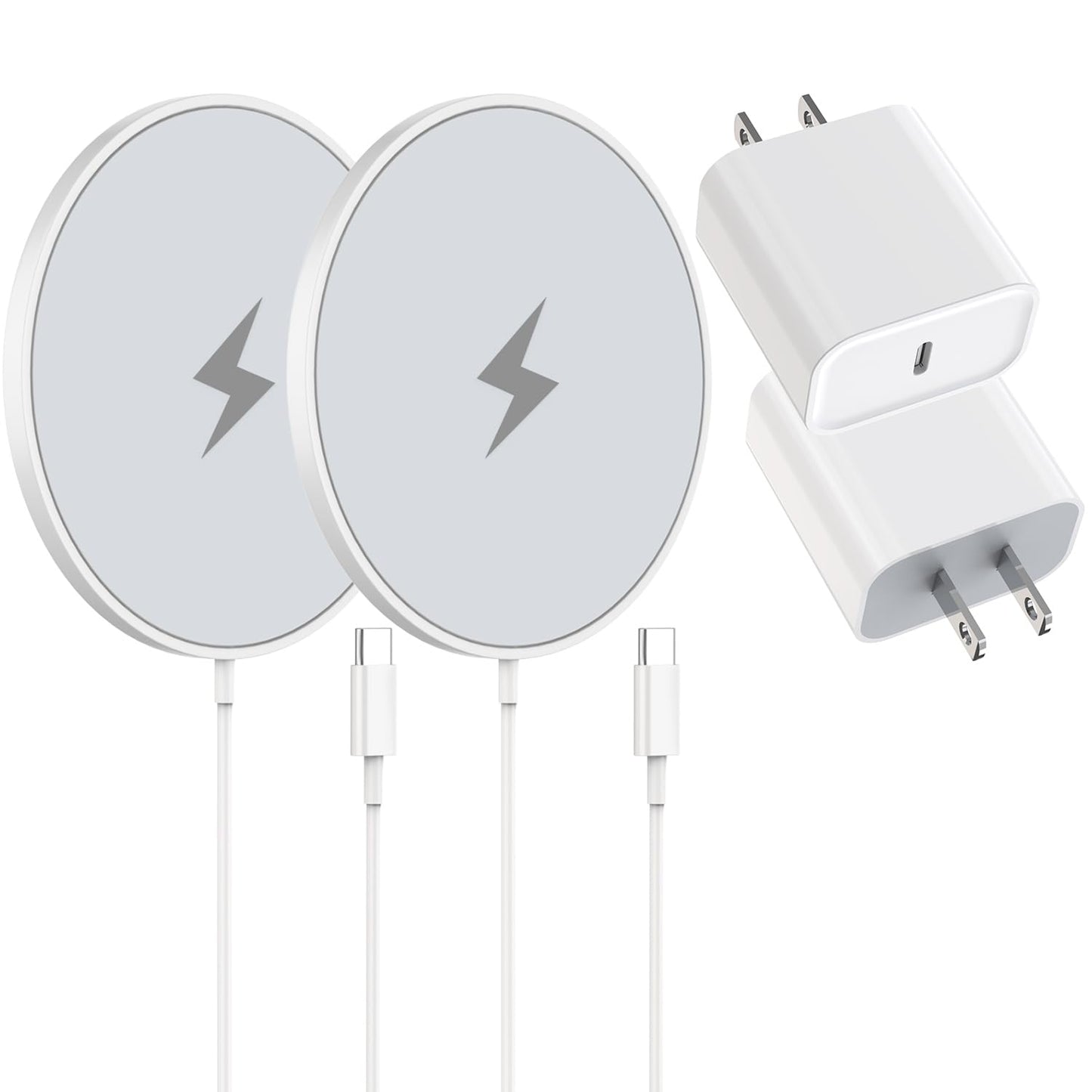 Magnetic Wireless Charger Fast Apple Mag-Safe Charger for iPhone 16 Pro Max/16 Pro/iPhone 15Pro Max/15 Plus/14/13/12/AirPods 3/2/Pro/Pro 2 Magnet Charging Pad Mag Safe Charger with Dual Charging Ports