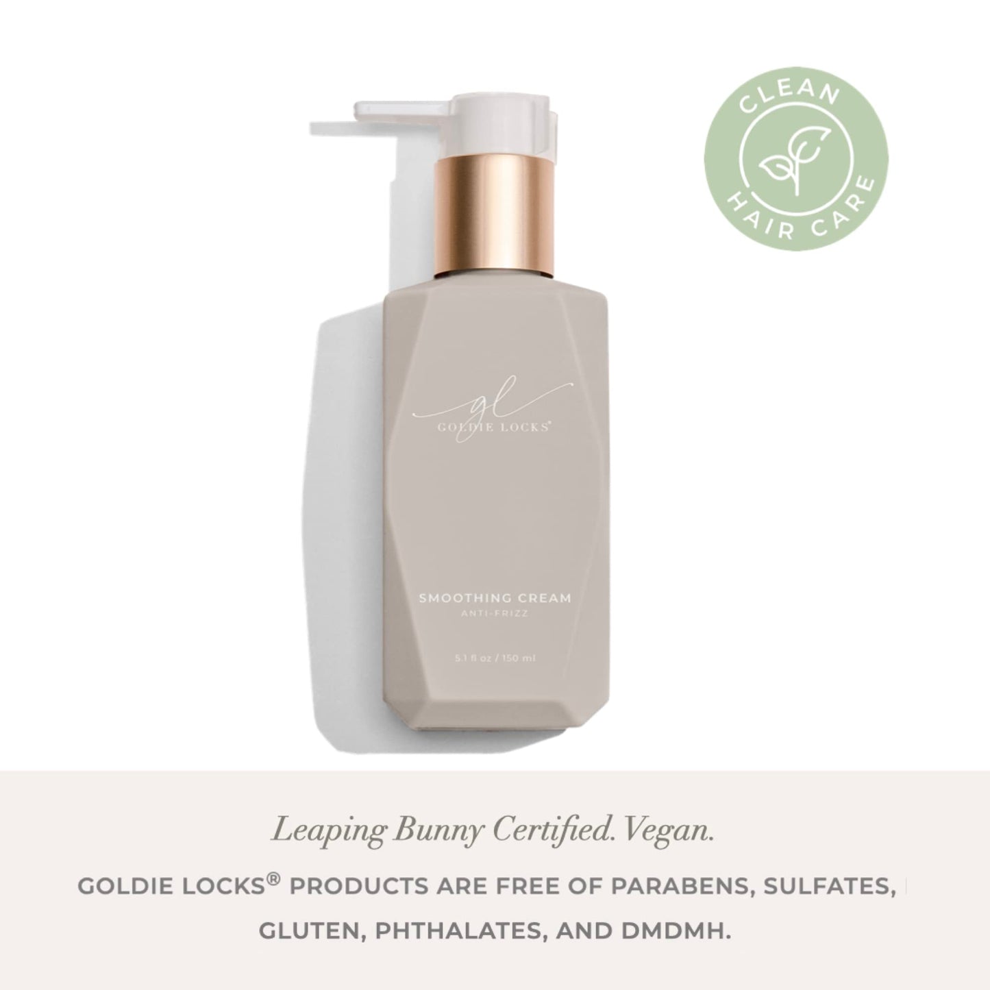 Goldie Locks Anti-Frizz Smoothing Cream | Improves Strand Strength & Elasticity | Locks Out Frizz for Brilliant Shine | Extension & Hair Color Safe, 5.1 Fl Oz