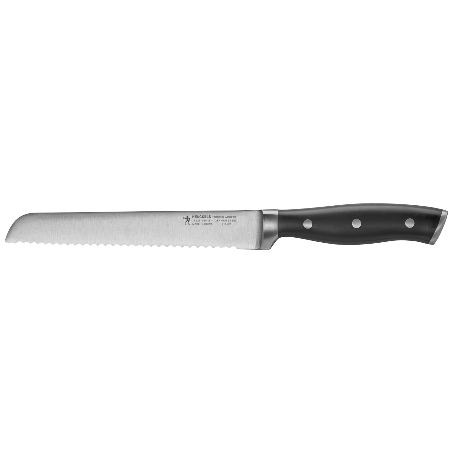 HENCKELS Forged Accent Razor-Sharp 8-inch Bread Knife, Cake Knife, Black, German Engineered Informed by 100+ Years of Mastery