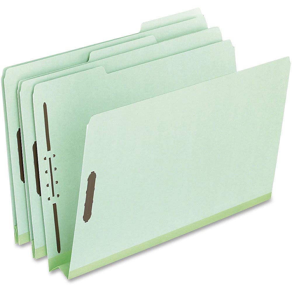 Pendaflex Pressboard Fastener Folders, Letter Size, Light Green, 2" Expansion, 1/3 Cut, 25/BX (17181)