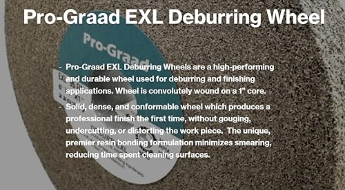 Pro-Graad EXL Deburring Wheel - 6" x 1" x 1" 9S Fine Grit - Silicon Carbide - Metal Deburring, Finishing and Polishing Wheel - Convolute - 05132 - (1 Pack)