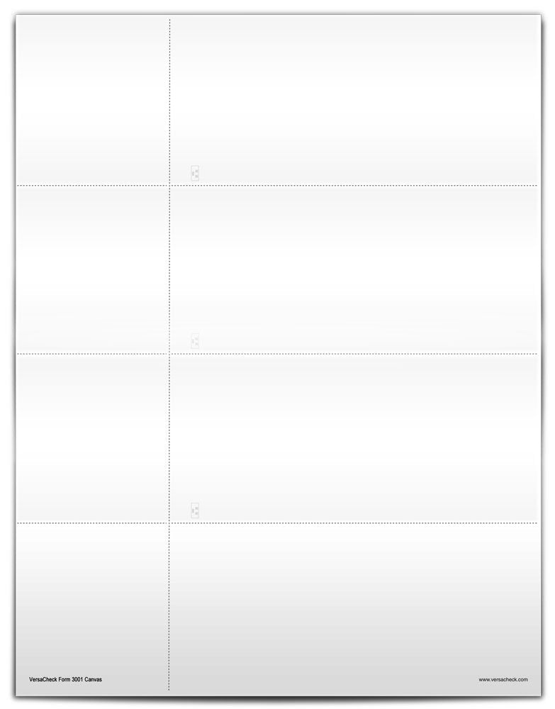 VersaCheck Secure Checks - 750 Blank Business or Personal Wallet Checks - White Canvas - 250 Sheets Form #3001-3 Per Sheet