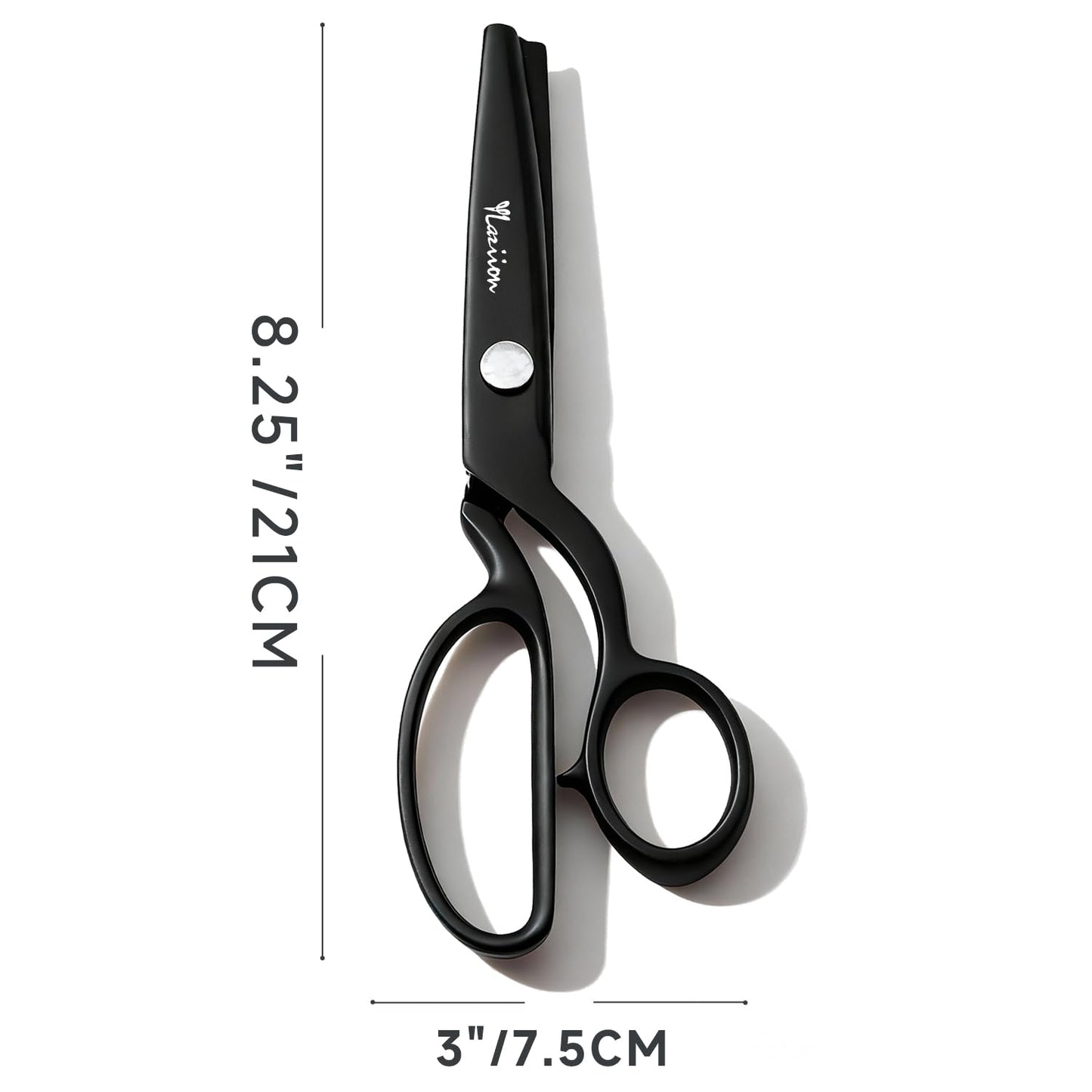 YLaziion 8-Inch Professional Pinking Shears for Fabric Cutting - 5mm Triangle Tooth Fabric Scissors - Black Titanium Coated Stainless Steel Zig Zag Scissors for Sewing, Quilting, Crafts & Dressmaking