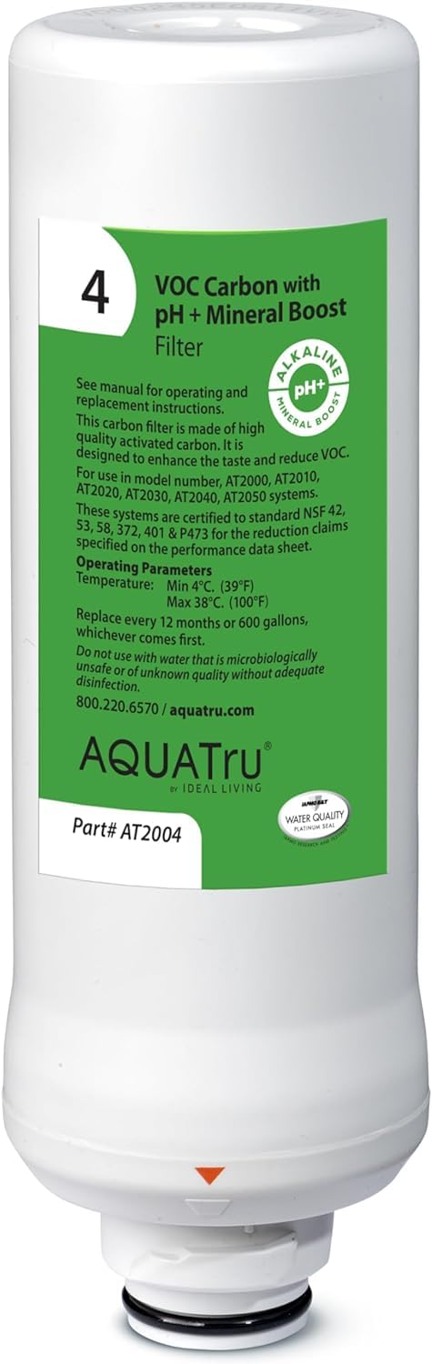 AQUA TRU - Replacement VOC Filter with ph+ Mineral Boost (Stage 4) for AquaTru Classic, Connect & Under Sink AquaTru Water Purifier
