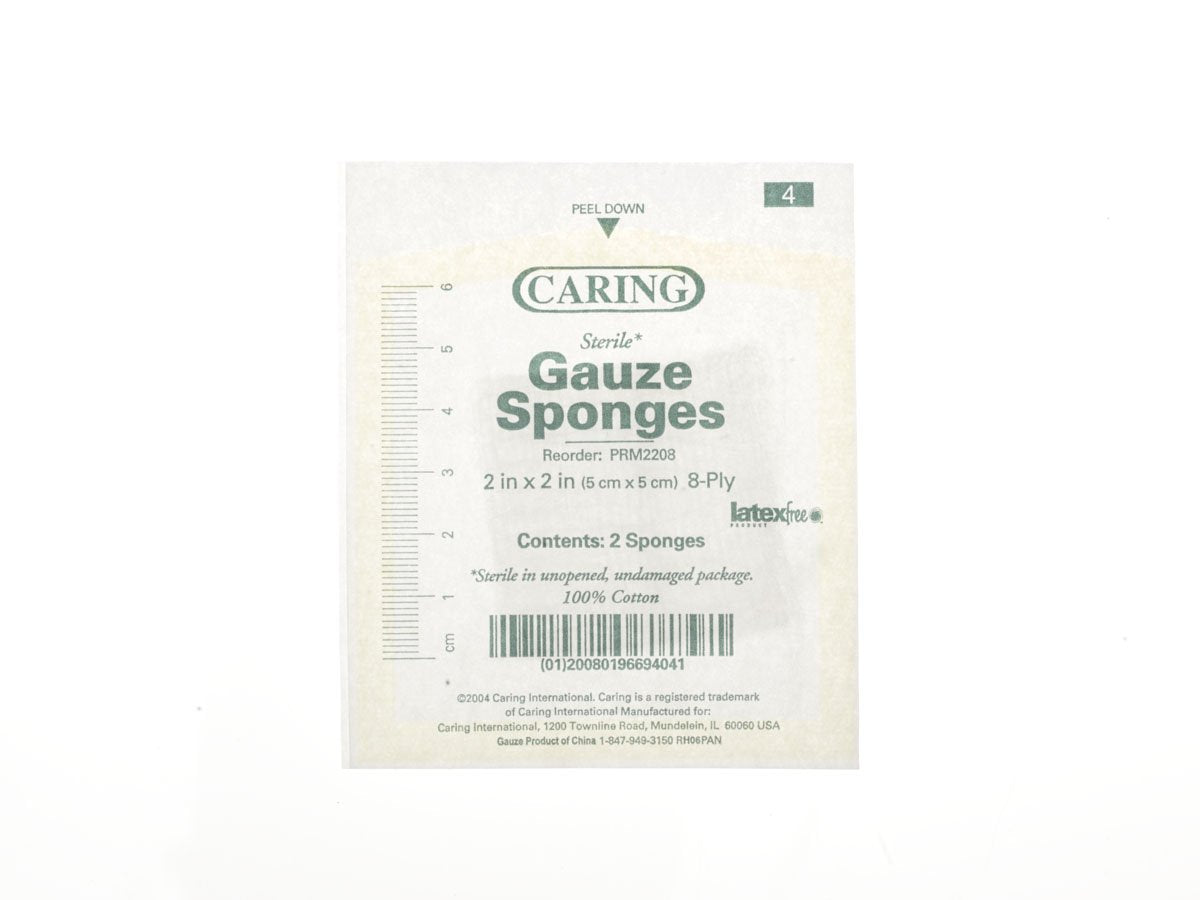 Medline Sterile Woven 8-Ply Gauze Sponges, 2" x 2", Perfect for Wound Care, 2/Pack, Pack of 1500