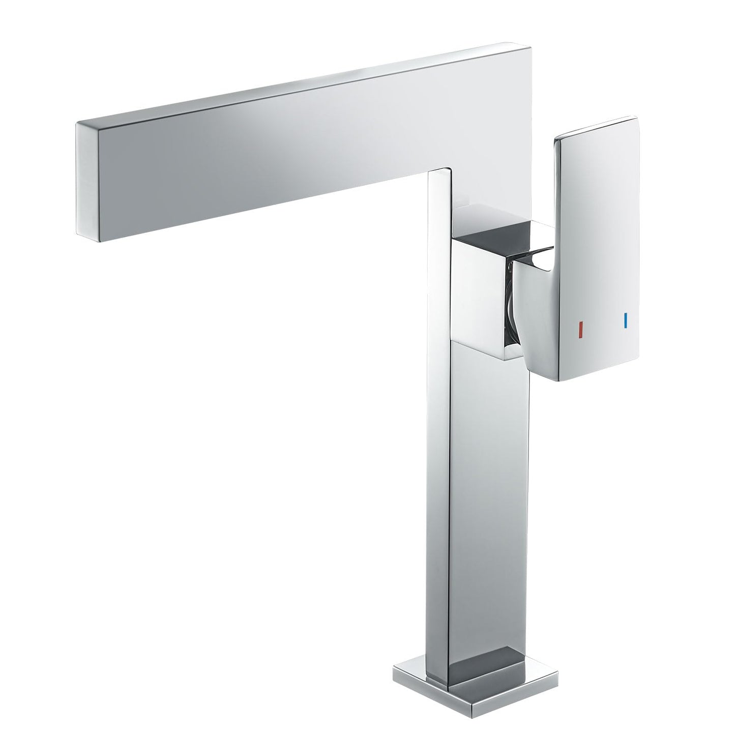 Chrome Tall Bathroom Sink Faucet Ultra Thin Design, Single Handle Vessel Faucet for Bathroom Sink,1 Hole Lavatory Bowl Sink Faucets Solid Brass(Chrome)
