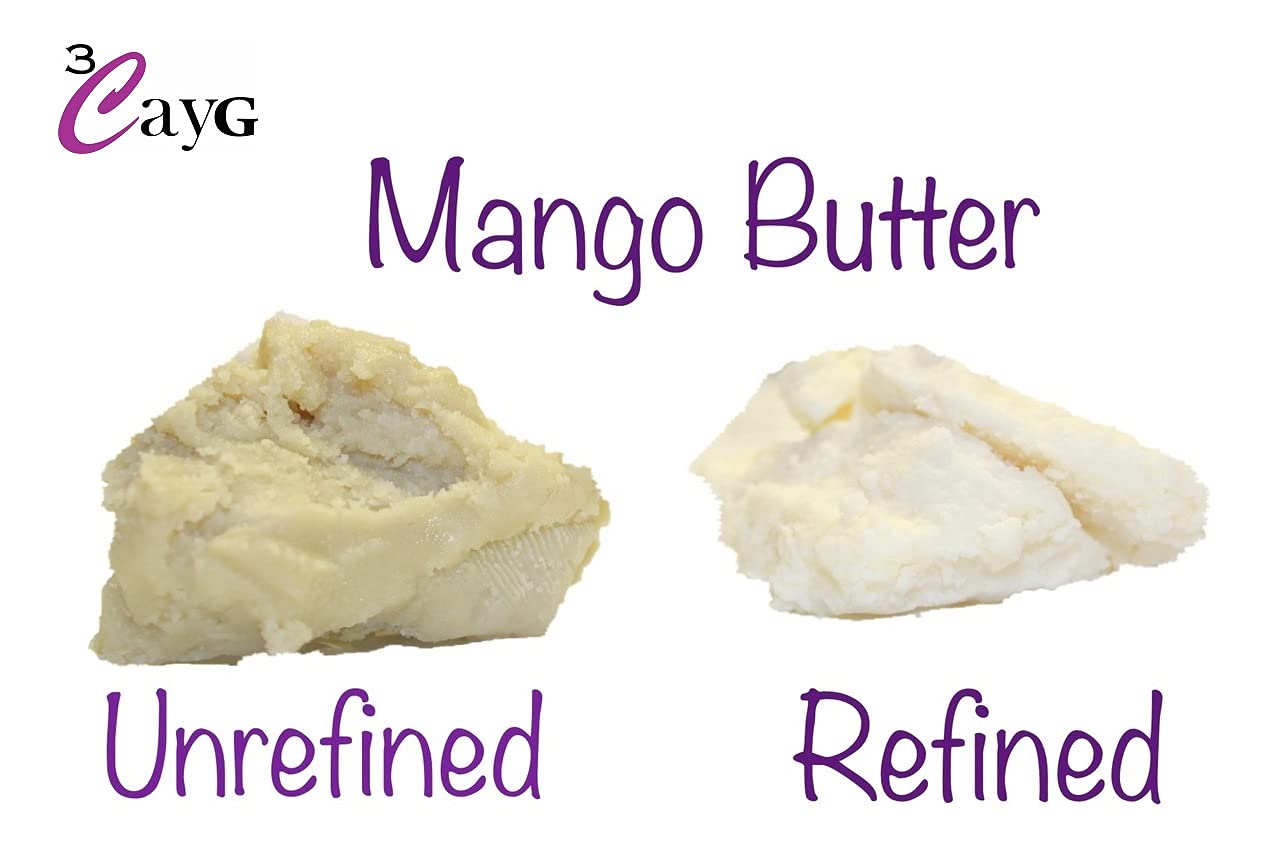 3CayG Mango Butter 5LB All Natural Bulk| Great for Whipped Body Butter Lotion and Soap Making Wild Harvested Naturally Refined