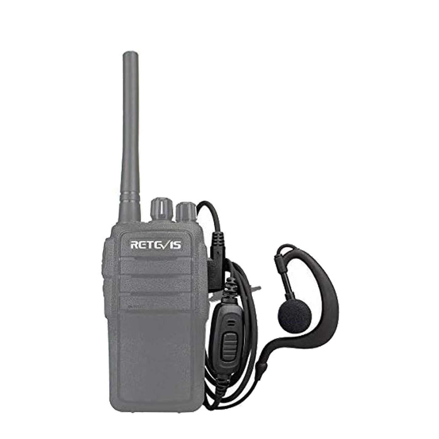 Retevis Case of 10, Two Way Radio Earpiece with Mic Single Wire Earhook Headset Compatible with Baofeng BF-888S UV-5R H-777 RT22 Arcshell AR-5 Walkie Talkies