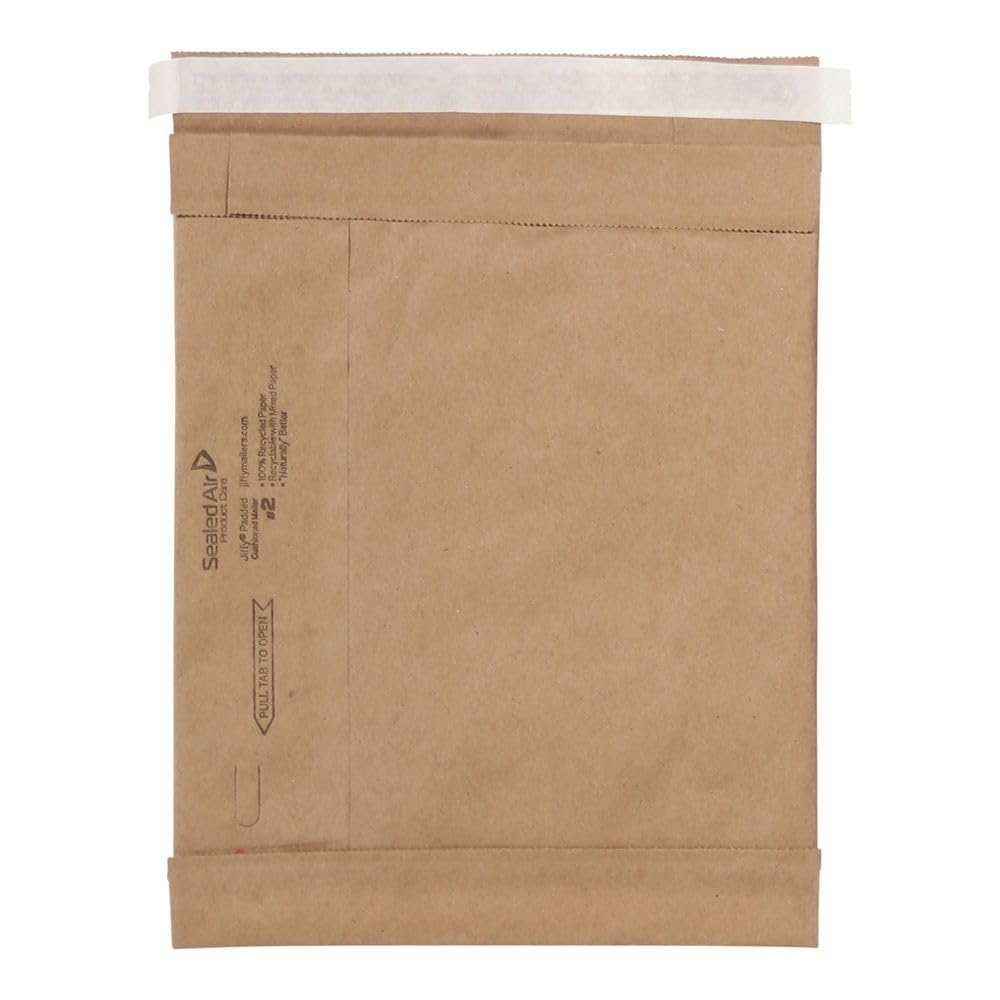 Sealed Air Jiffy Padded Shipping Mailers, Case of 100, Self Seal Heavy Duty Recycled Cushioned Mailing Envelope, #2-8.5" x 12", Kraft