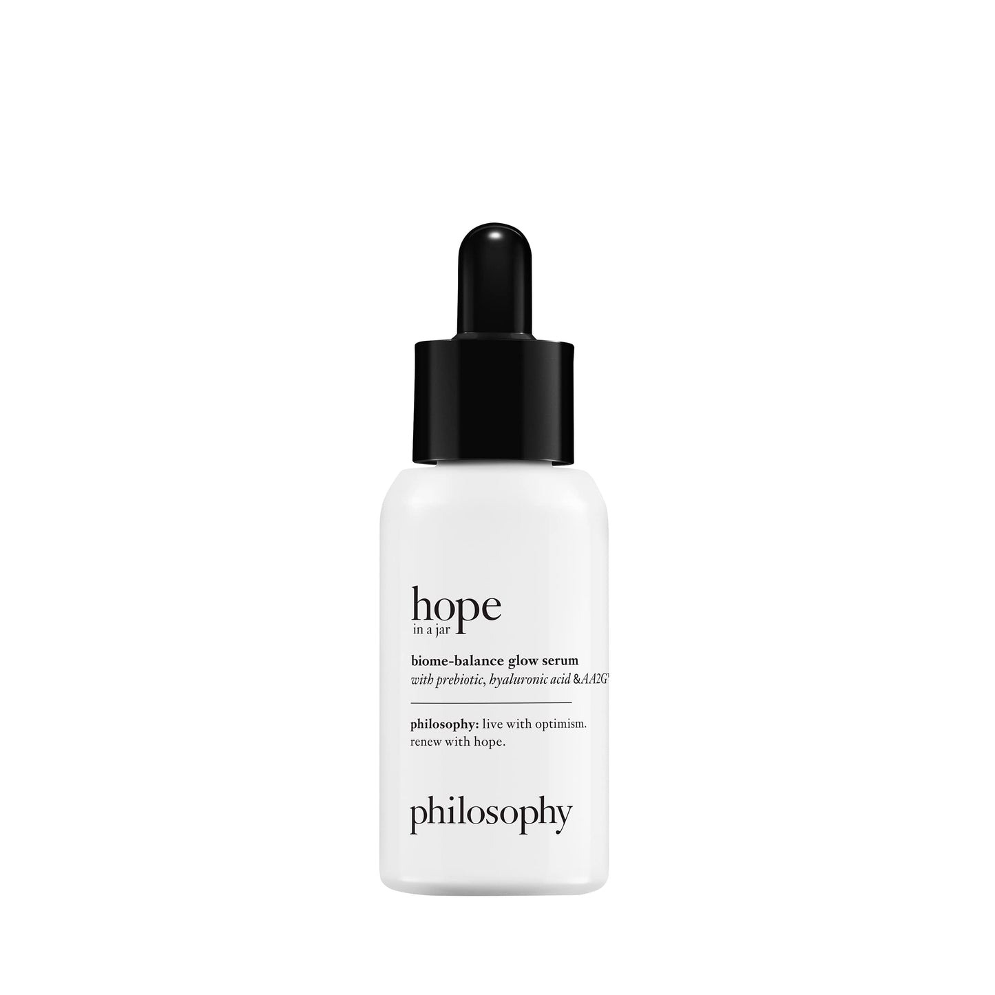philosophy hope in a jar biome-balance glow facial serum - with enhanced hyaluronic acid, prebiotic & AA2G - helps restore natural balance & provides instant, supercharged hydration - 1 fl oz.