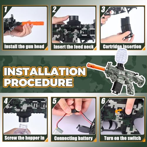 Electric Gel Ball Blaster Toys-Eco-Friendly Splatter Ball Blaster,Automatic Outdoor Games Toys for Activities Team Game(Green)