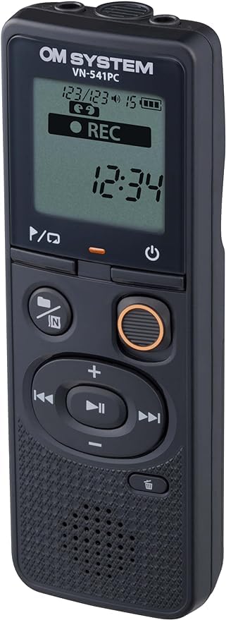 OM SYSTEM Olympus VN-541PC Digital Voice Recorder with one-Touch Recording, Noise-Cancellation Function, 4GB Memory, Four Scenes Recording, Includes a Micro-USB Cable.