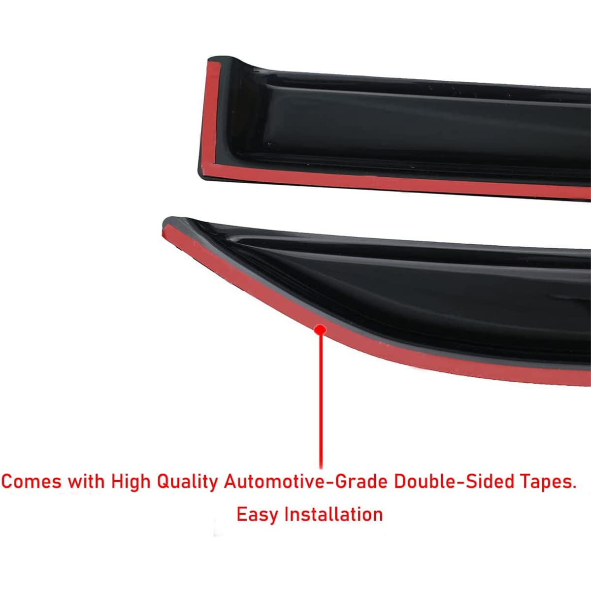 Lightronic Extra Durable Outside Mount Auto Vent Window Visor, Fits 2020-2025 Nissan Versa Sedan (S/SR/SV), UV Protection Rain Guard, Smoke Original Wind Deflector, No-Drill Easy Install, 4-Pcs