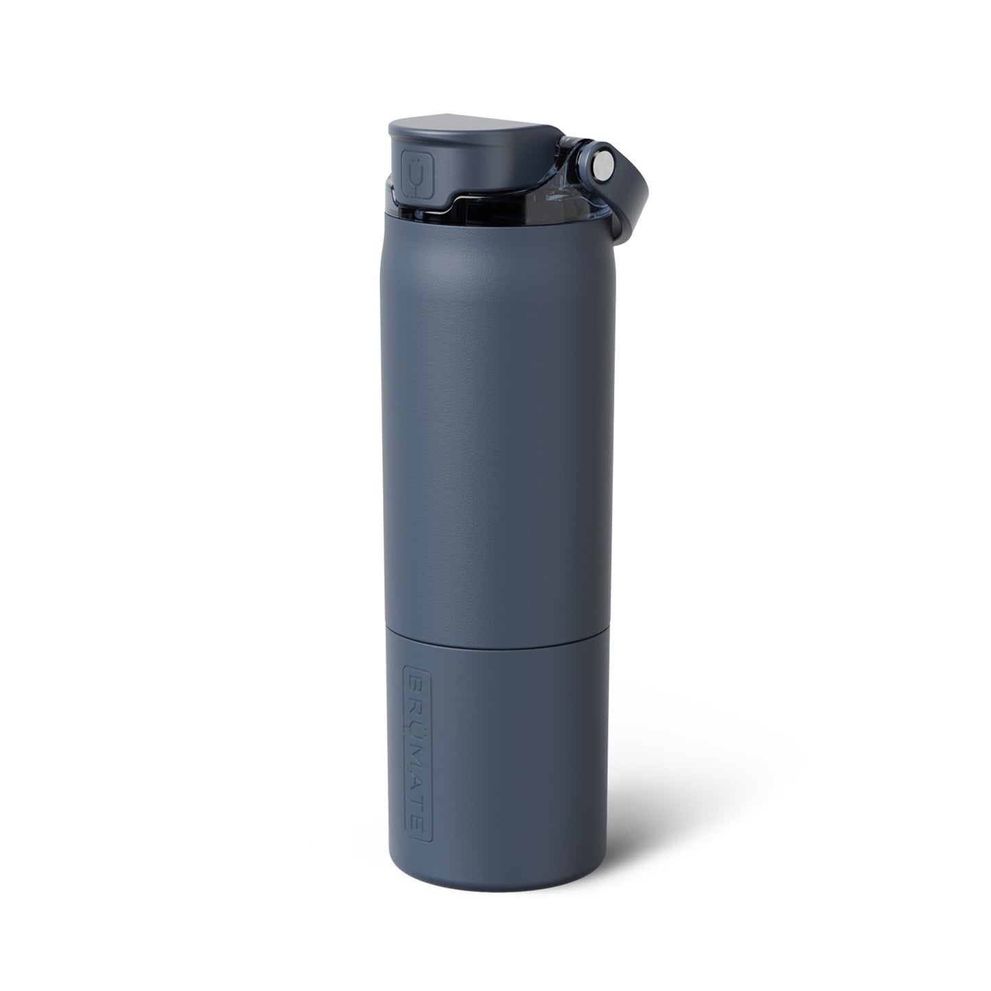 BrüMate Rise 25oz Water Bottle With 100% Leakproof Covered Silicone Straw | Insulated Stainless Steel Water Bottle | Cup-Holder Friendly | Fast Flow | Soft Sip Spout | BPA-Free (Nightfall Blue)