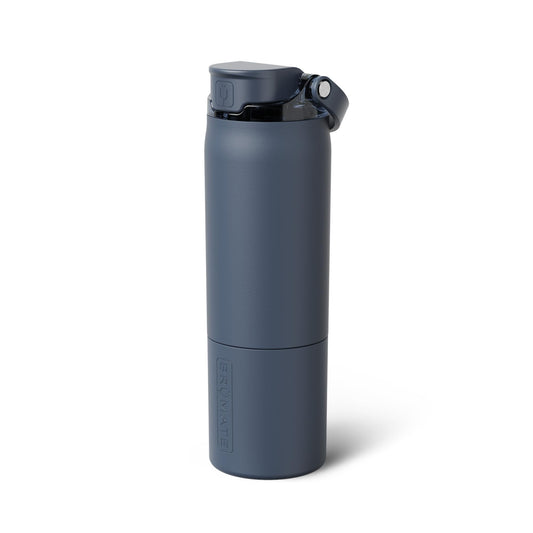 BrüMate Rise 25oz Water Bottle With 100% Leakproof Covered Silicone Straw | Insulated Stainless Steel Water Bottle | Cup-Holder Friendly | Fast Flow | Soft Sip Spout | BPA-Free (Nightfall Blue)