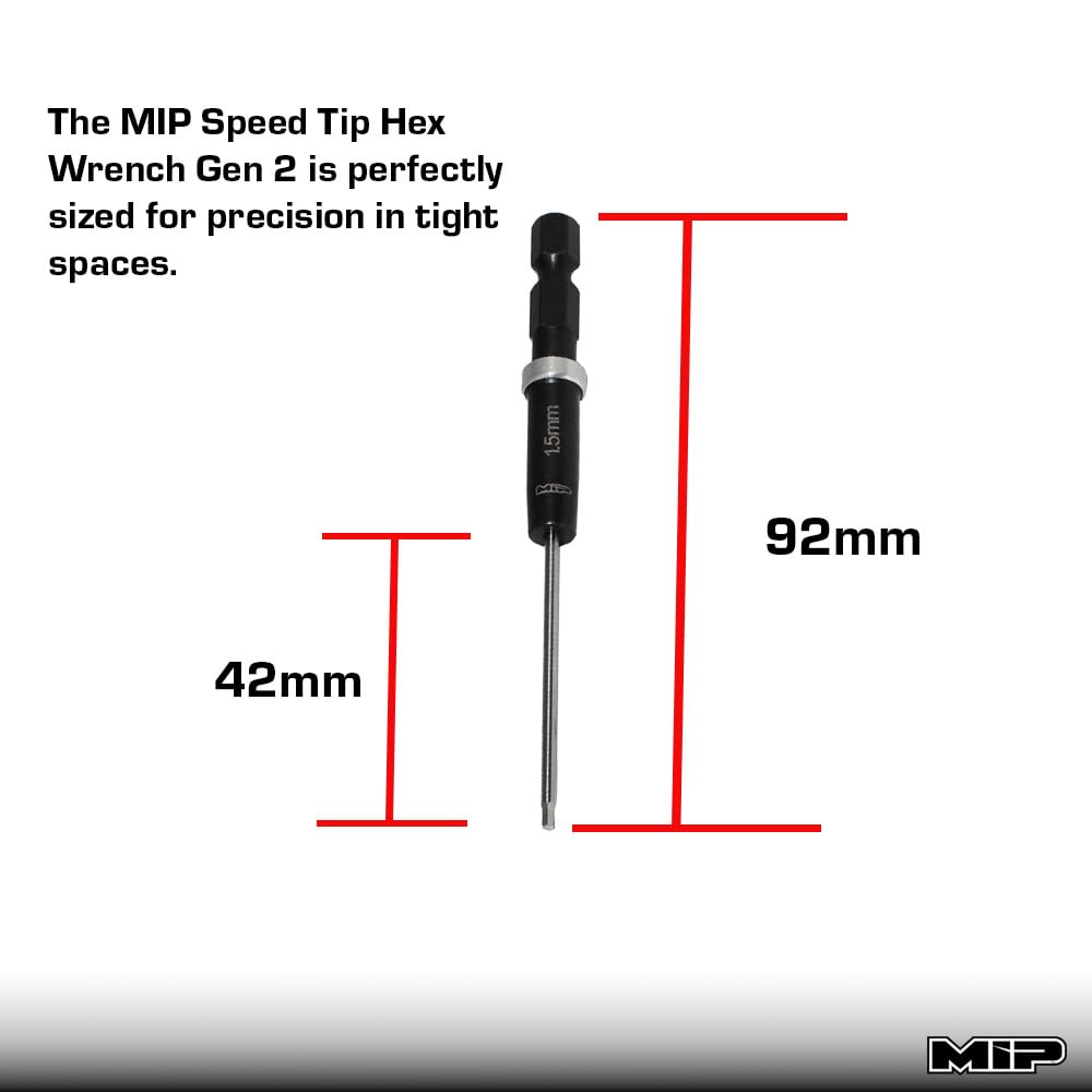 MIP RC Hex Bit Set and Tool Kit 9612 (1.5mm, 2.0mm, 2.5mm) – Hex Head Allen Wrench Drill Tools and Tool Bits for Screwdrivers, Electric Screwguns, and Power Drills For RC Cars - Made in USA