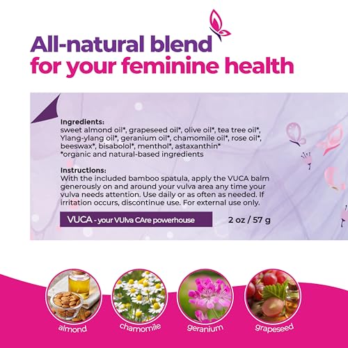 Vulva Balm Moisturizing Vaginal Cream with Menthol; Natural Yoni Cream for Feminine Health; Intimate Vulva Care for Redness Relief; Vaginal Dryness Menopause Cream External usage (2 pcs: 2 + 0.5 oz)
