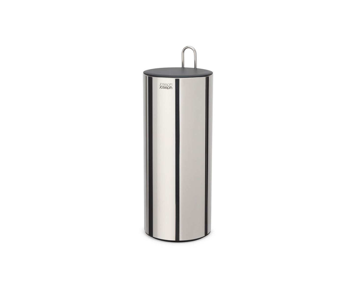 Joseph Joseph EasyStore Luxe Stainless Steel Concealed Toilet Paper Holder Stand Storage with Lid, Hods up to 3 Rolls