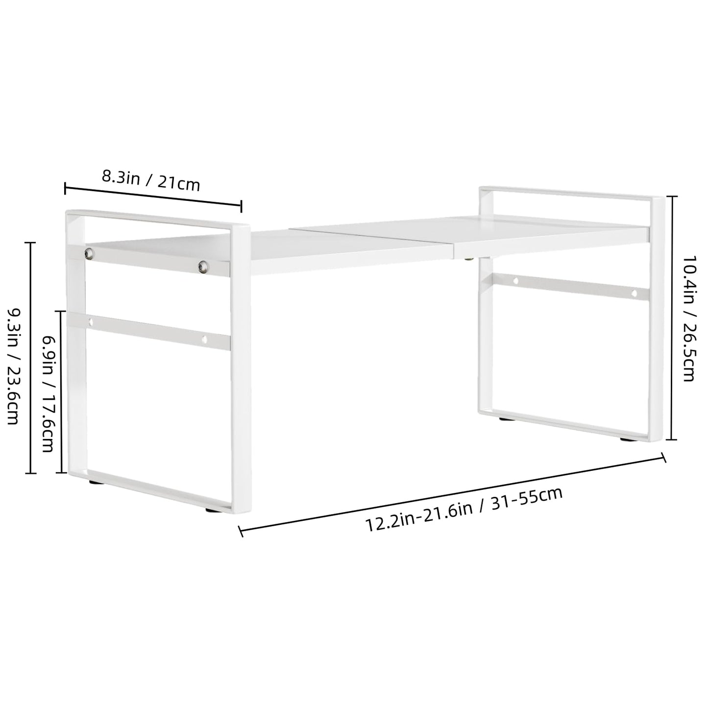 LJHFUQHUHU Expandable Cabinet Shelf Organizer Riser for Kitchen Pantry Cupboard Under Sink Countertop,Kitchen Cabinet Shelf 8.3’’D * 12.2-23.6’’W * 10.4’’H