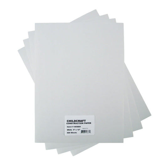 Childcraft 1465884 Light Weight Construction Paper, 9" x 12", White (Pack of 500)