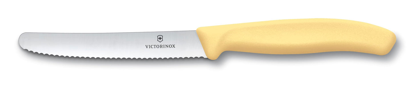 Victorinox Swiss Classic, Tomato-Bread Knife Set, 4-pieces, sharp blade, serrated edge, 4.3 Inch, stainless steel, Blush, Orange, Peach, Yellow