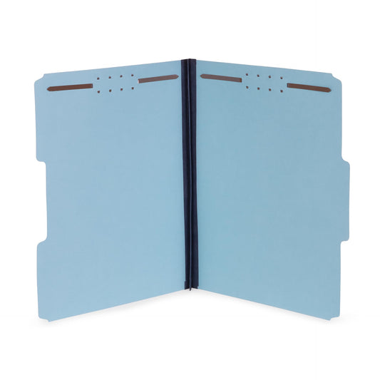 Blue Summit Pressboard File Folders, 1 Inch Expansion Pressboard Folders Letter Size, Light Blue – 25 Pack
