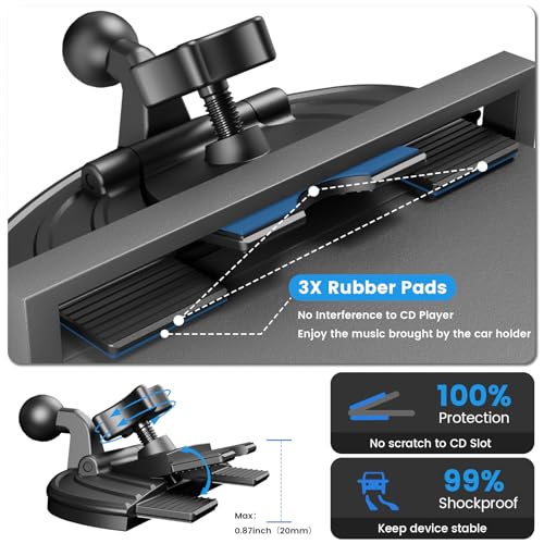 OHLPRO for 15W MagSafe Car Mount Charger for iPhone 16, Fast Wireless Charging, Magnetic CD Slot Holder with 3M Adhesive Base for Dashboard, Aluminum Shell, Compatible with iPhone 16/15/14/13 Pro Max