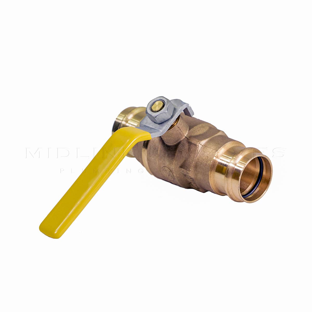 Midline Valve 532VLV012 Double-O-Ring Press Ball Valve, with 1/2 in. Connections, Full Port, Water Shutoff, Brass (Pack of 5)