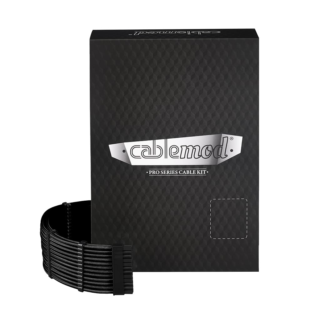 CableMod RT-Series Pro ModMesh Sleeved 12VHPWR StealthSense Dual Cable Kit for ASUS/Seasonic/Phanteks (Black)