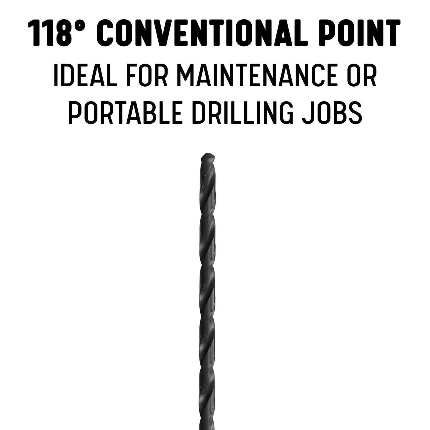 Drill America 1" x 12" HSS Extra Long Drill Bit with 1/2" Shank