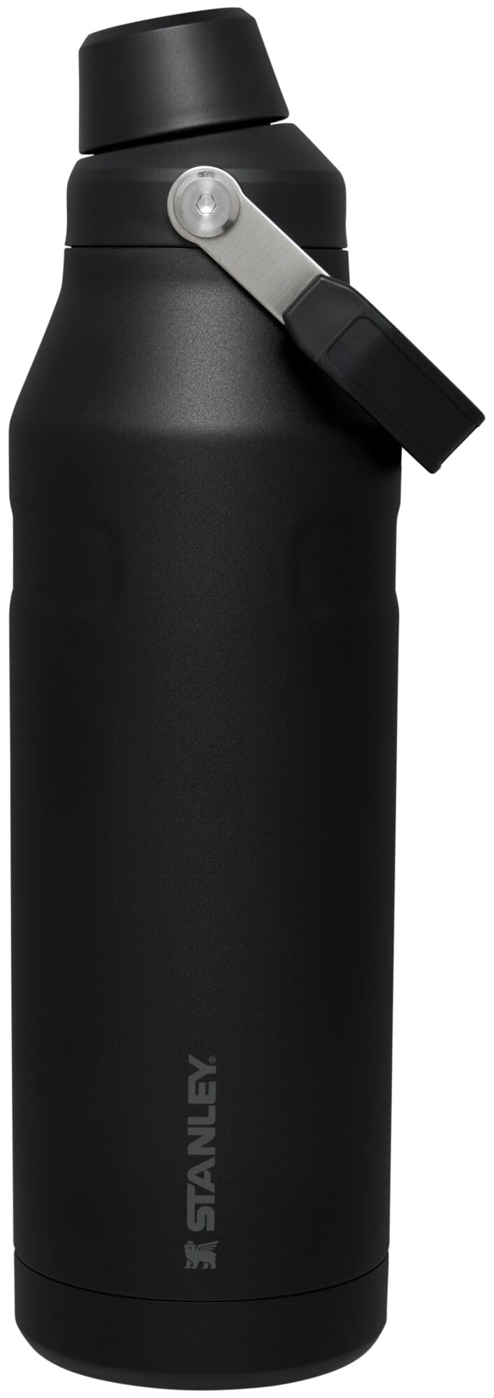 Stanley IceFlow Fast Flow Water Bottle 50 oz | Angled Spout Lid | Lightweight and Leakproof for Travel and Sports | Insulated Stainless Steel | BPA-Free | Black