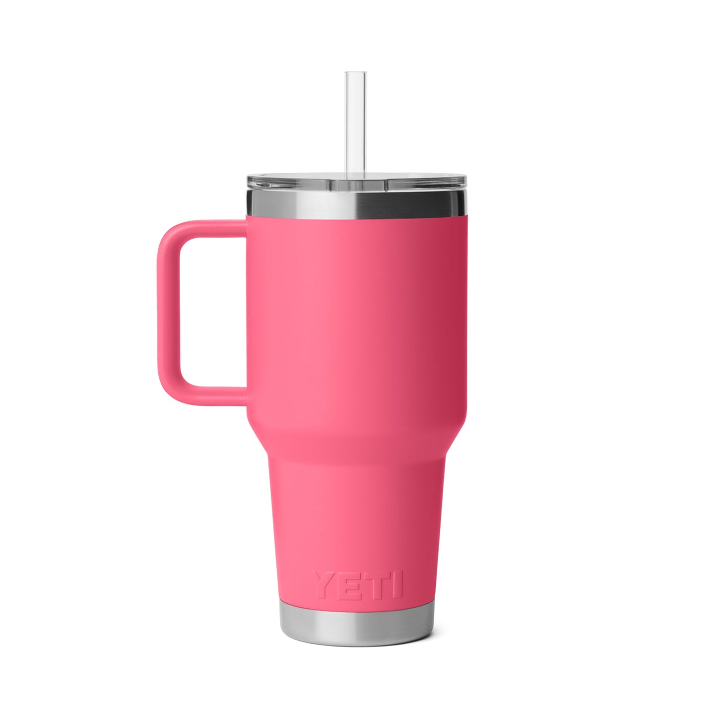 YETI Rambler 35 oz Straw Mug 2.0 - Double-Wall Vacuum Insulation for Cold Beverages – Dishwasher Safe – Cupholder Compatible – Reusable Straw – Comfortable Grip Handle – Travel Mug - Tropical Pink