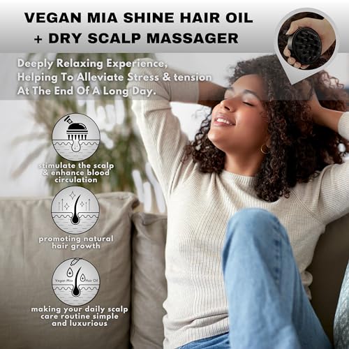 Vegan Mia USDA Organic Rosemary Oil for Hair Growth with Castor Oil & More - Scalp Oil Treatment & Intense Nourishment to Get Healthier, Thicker & Shiny Hair Naturally, 1 fl oz Bottle