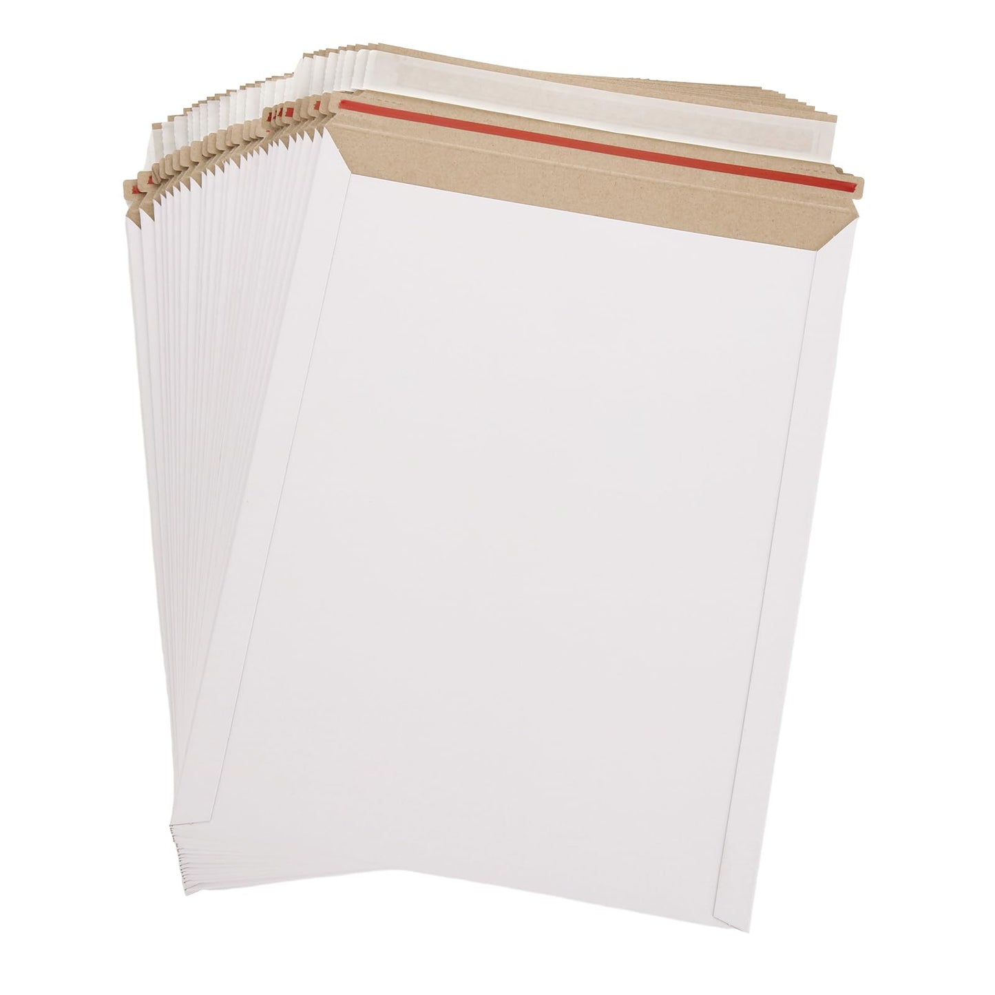 FVIEXE 100 Pack 9.5x12 Inch Rigid Mailers, Self Seal Photo Document Mailer Cardboard Mailing Envelopes Stay Flat Mailers for CD, Photos, Document, Pictures, Papers, Files, White