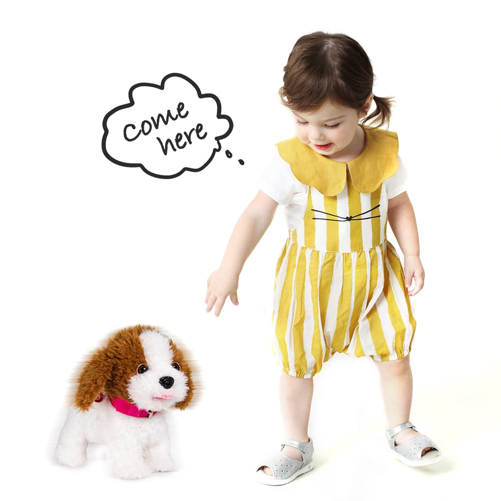 WEofferwhatYOUwant Interactive Robot Dog, Plush Goldendoodle Teddy with 12 Voice Commands - Speech Recognition, Walks Barks Sings Dances Push-Ups, Educational Talking Pet for Kids Seniors, Ages 3+
