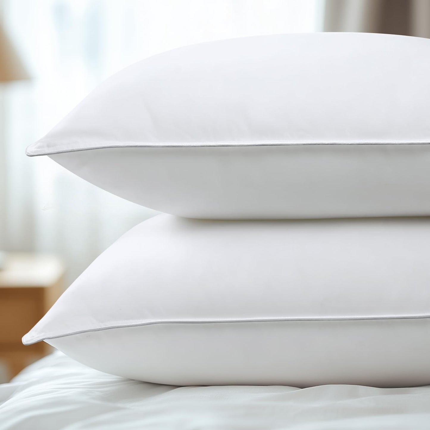 viewstar Bed Pillows King Size Set of 2, Hotel Collection, Down Alternative Firm Pillow for Side, Back or Stomach Sleepers, White