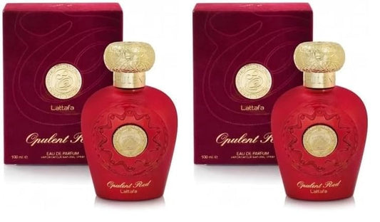 Lattafa Perfumes Opulent Red for Unisex Eau de Parfum Spray, 3.4 Ounce (137662) (Pack of 2)