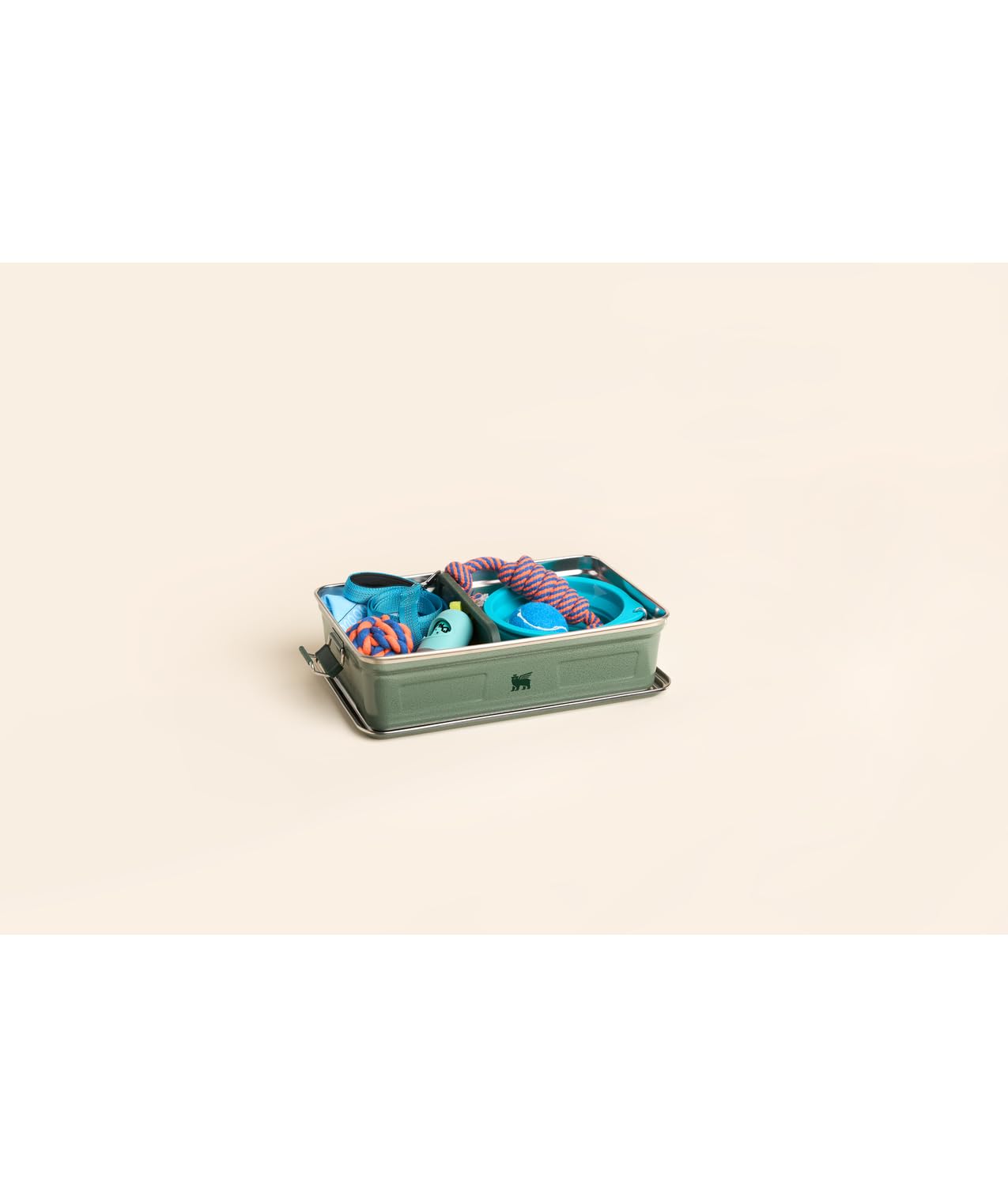 STANLEY Classic Legendary Useful Box 3.8 qt | Metal Snack and Lunch Box | Durable Stainless Steel Travel Food Storage Container | Hiking, Camping, School, or Work | BPA-Free | Hammertone Green