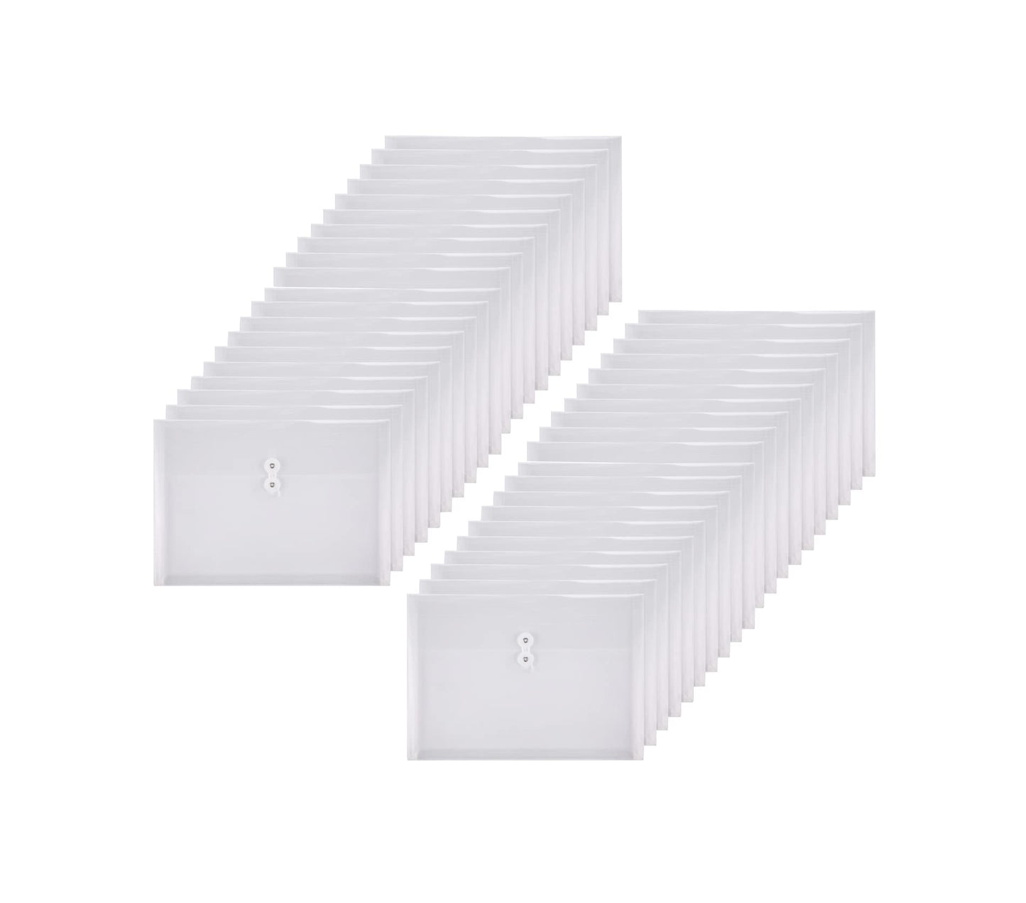 YESSART Clear String Closures Poly Envelopes Side Opening Folder Pocket Pack of 40 Bottom with Expanding Gusset (40 Pack)