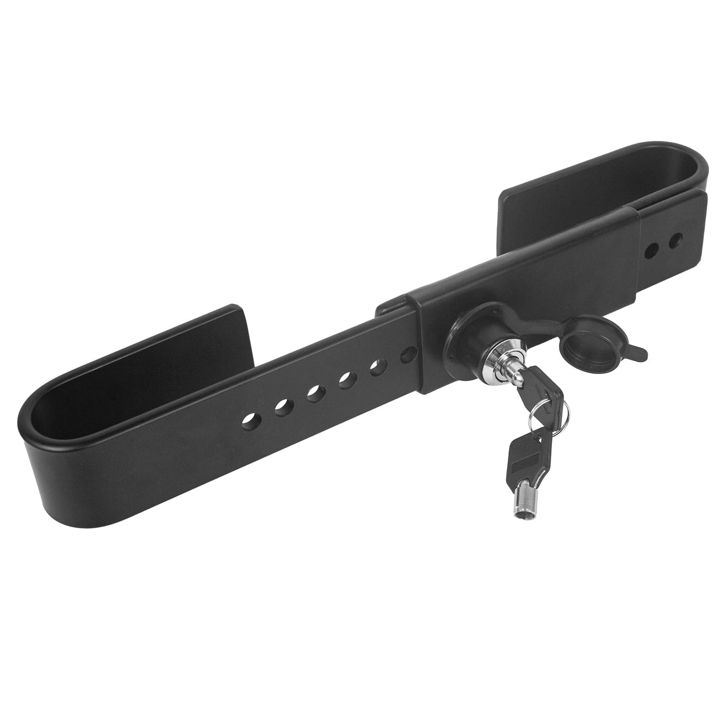 Quality Life Shipping Container Lock, Cargo Door Lock, Heavy Duty Steel Trailer Box Lock with 2 Keys, Dust Cover Re-useable - Black