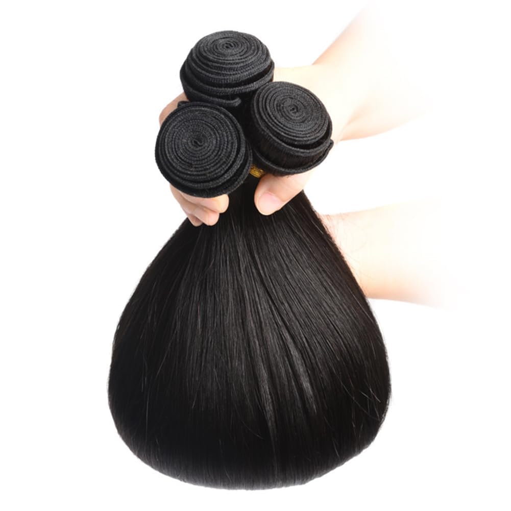 Straight Human Hair Bundles 26 26 26 inch Straight Bundles Human Hair Unprocessed Brazilian virgin Straight Hair 3 Bundles Deals Extensions Weave Human Hair Natural Color for Woman