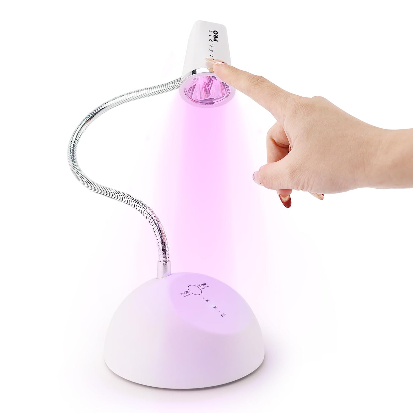 MakarttPro GelFlex Goose Neck Lamp - Professional Soft Gel Flash Cure UV Lamp for Gel Nail Flash Curing, Adjustable Gooseneck Design, Perfect for Nail Technicians, and Enthusiasts