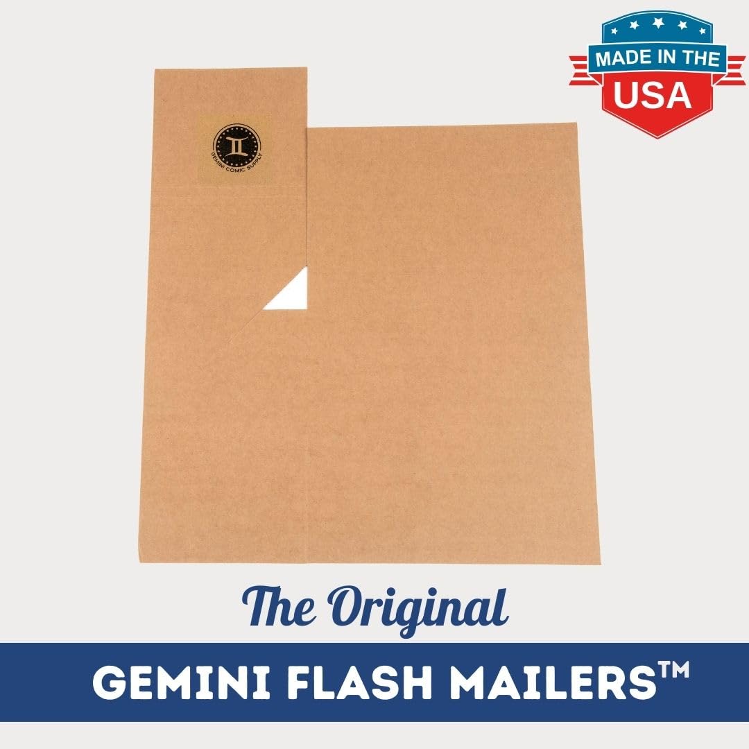 Gemini Comic Book Mailers | 10.75x7.5x1 Inch - Pack of 25 | Easy Fold, Stay Flat, Crush Proof, and Do Not Bend | Flat Boxes for Shipping, Books Boxes and Wraps, Mailers Boxes, Rigid Mailers