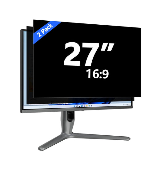 27 Inch Privacy Screen for Computer Monitor Eye Protection Anti Glare Blue Light Monitor Privacy Shield Screen 27 Inch 16:9 Aspect Ratio [2 Pack]