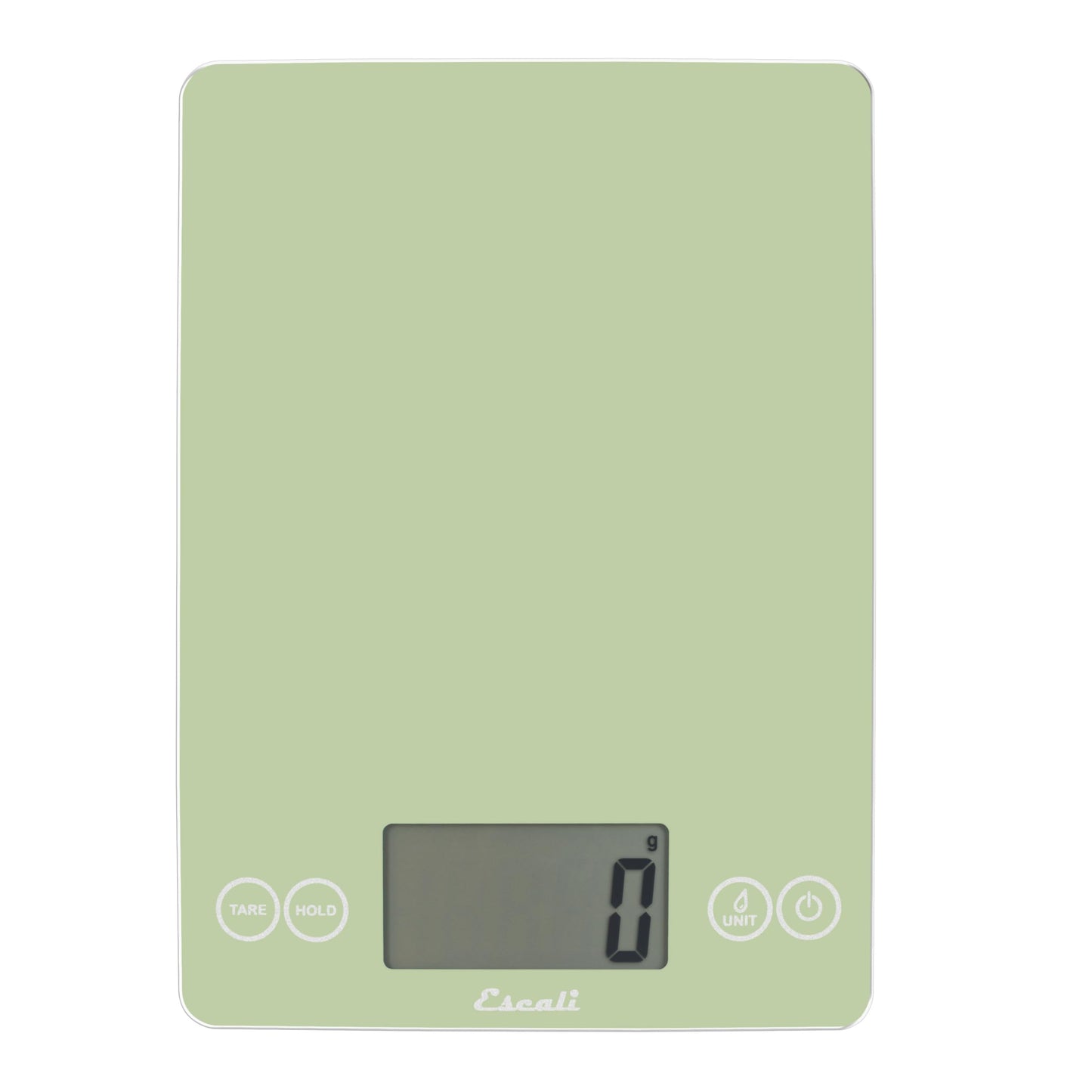 Escali Arti Glass Food Scale Digital Countertop Kitchen, Baking and Cooking Scale with Large Display, 15-Pound Capacity, 9" x 6.5" x .75", Classic Green