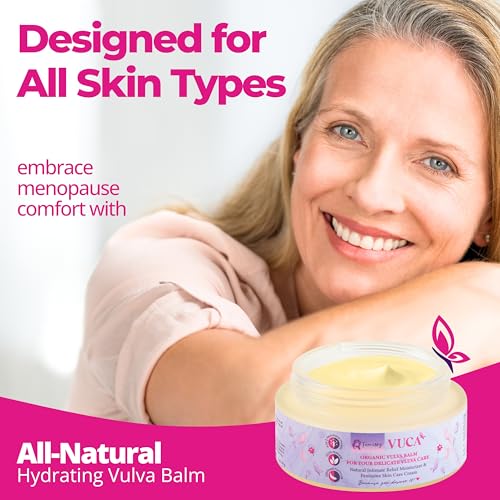 Vulva Balm Moisturizing Vaginal Cream with Menthol; Natural Yoni Cream for Feminine Health; Intimate Vulva Care for Redness Relief; Vaginal Dryness Menopause Cream External usage (2 pcs: 2 + 0.5 oz)