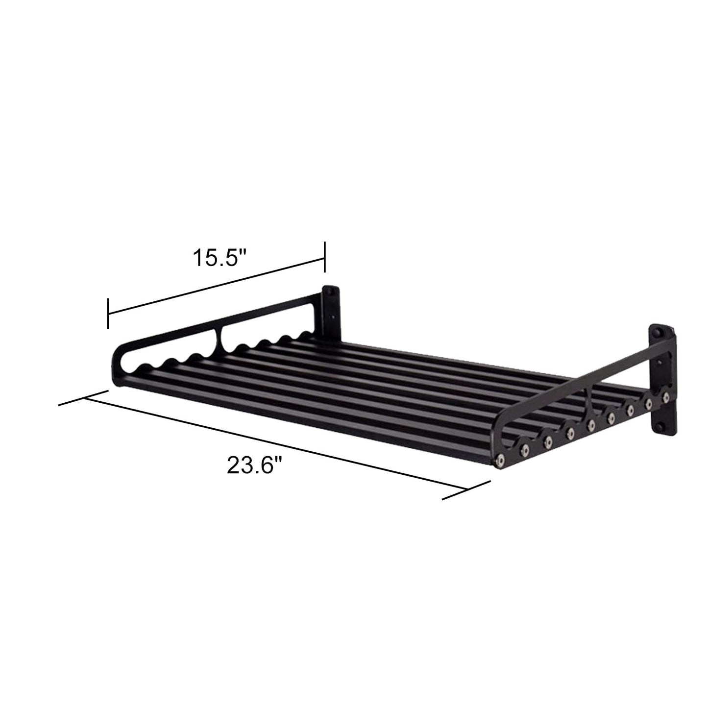 Ganggend Microwave Oven Rack, 23.58"x15.52" Wall Shelf, Mounted Oven Bracket Holder, 80Ib Load Bearing, Household Commercial Microwave Rack for Dorm, Apartment, Kitchen, Bedroom, Black