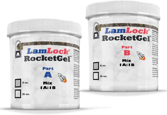 LamLock RocketGel - 25 Minute Stone Epoxy for Granite, Quartz, Marble, Tile - Easily Fix Chips, Fill Cracks, Repair Defects and Restore Countertops and Tile