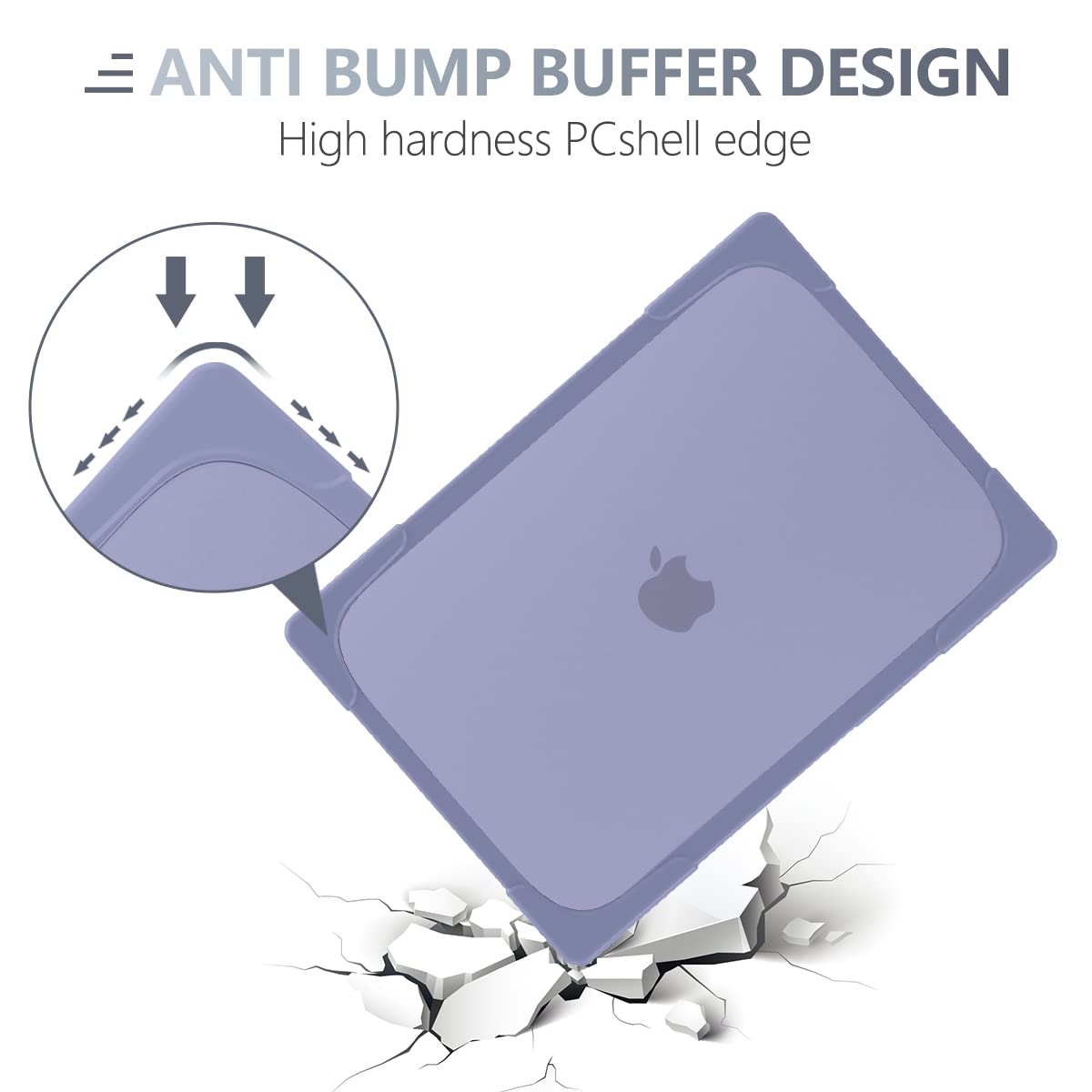 Batianda Heavy Duty Case for New MacBook Pro 14 Inch 2026 2025 M5 M4 M3 M2 Pro/Max Chip- Ergonomic Foldable Kickstand (Holds 22lbs/Zero Wobble) Matte Translucent Rugged Armor Cover, Lavender Grey